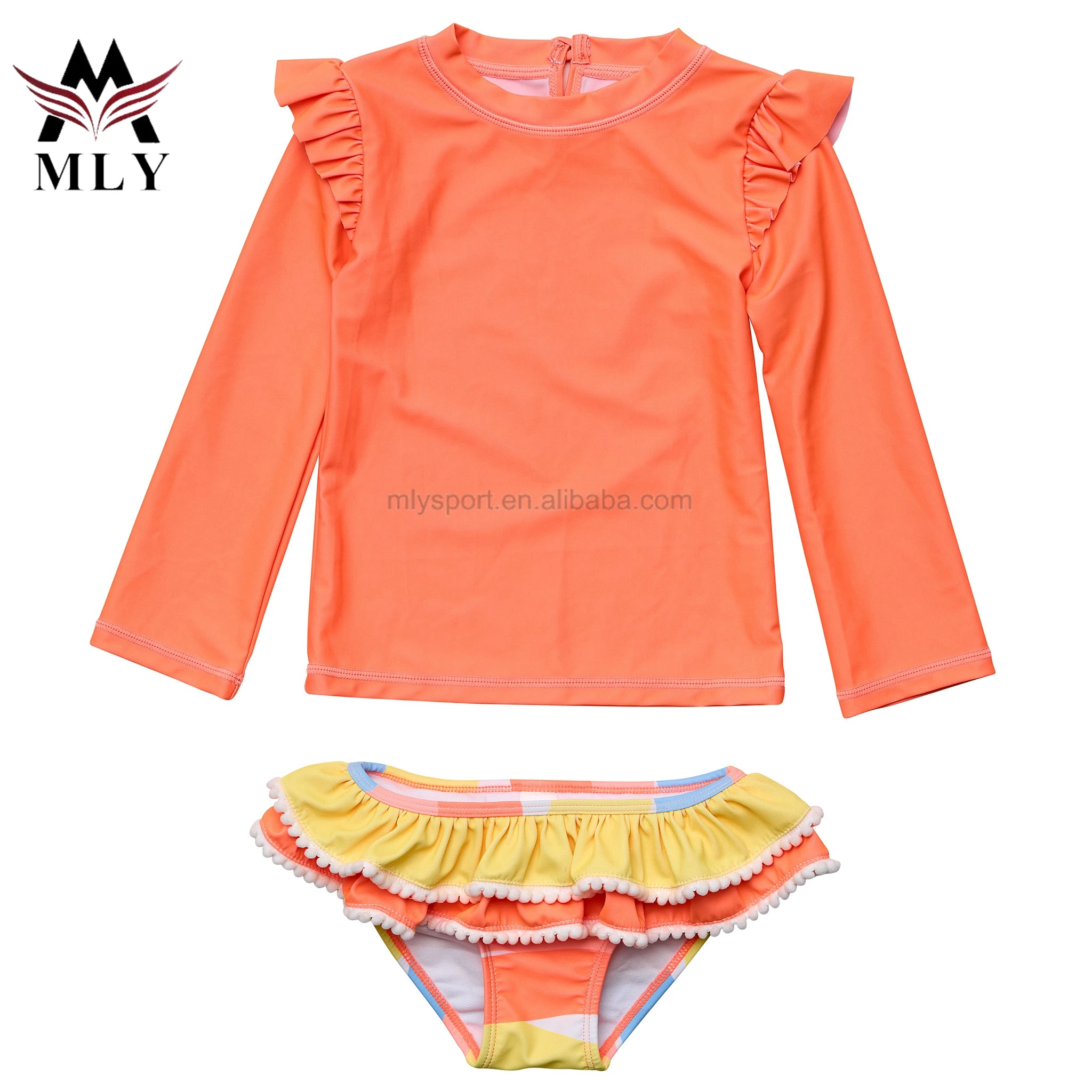 High Quality Ruffles Design Custom Swimwear Beachwear Kids Girls Kids