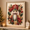 ZZC0733 Soldado Cascanueces Navideño con Pintura de Perlas