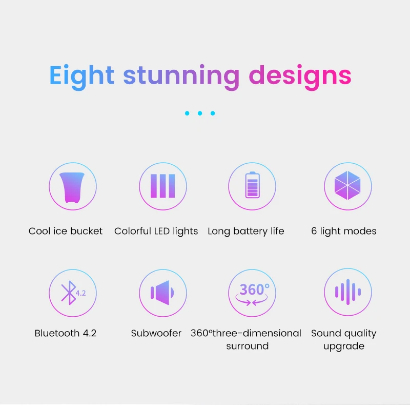 LED ice bucket Foldable Illuminated Ice Bucket with speaker Wireless Player Ice Stereo Speaker for Bar X3