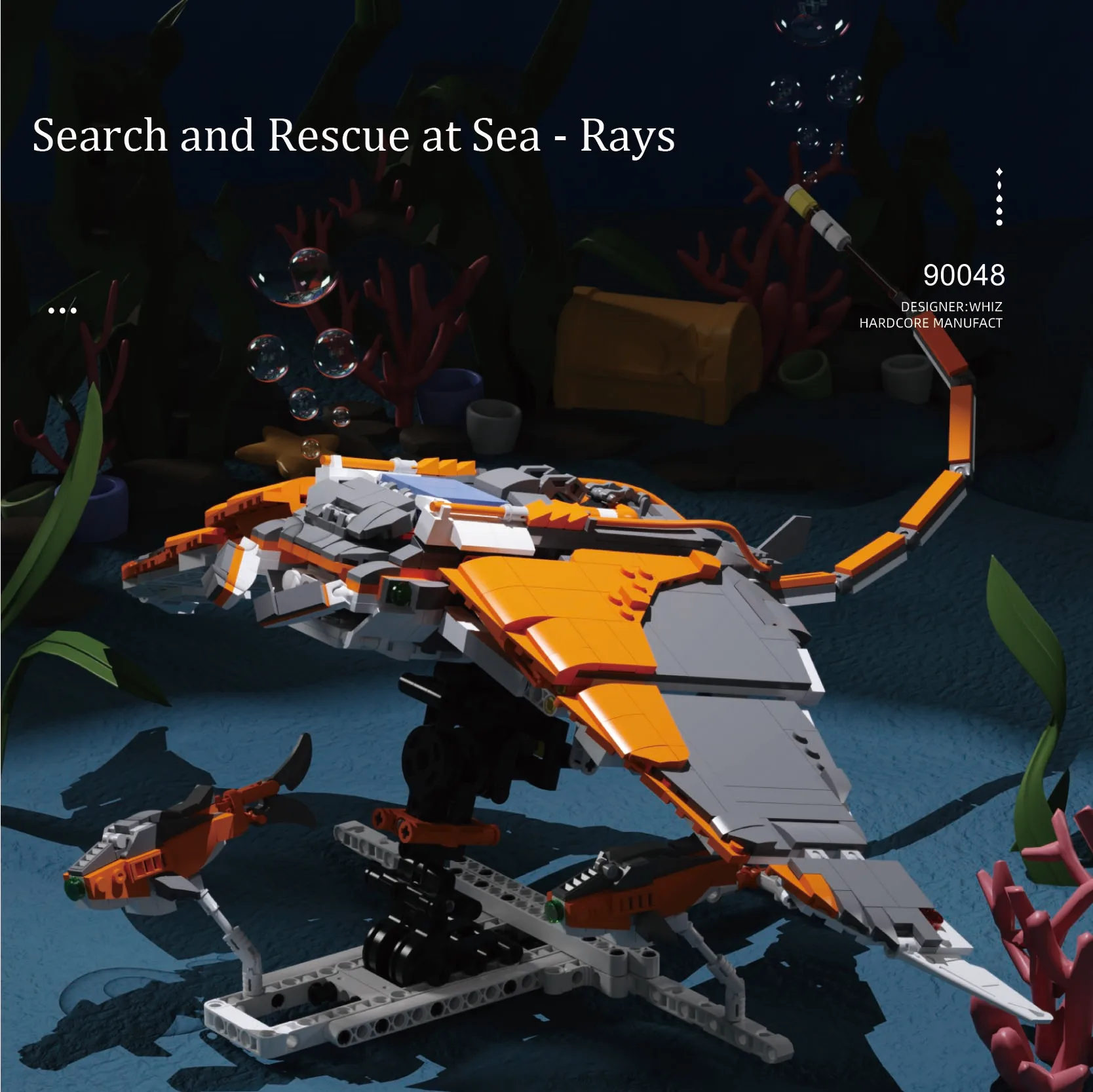 Creative MOC Simulation Shark&Skate Model Gear Linkage Building Block Sets DIY Assembly Toys Best Educational Toys for 6+
