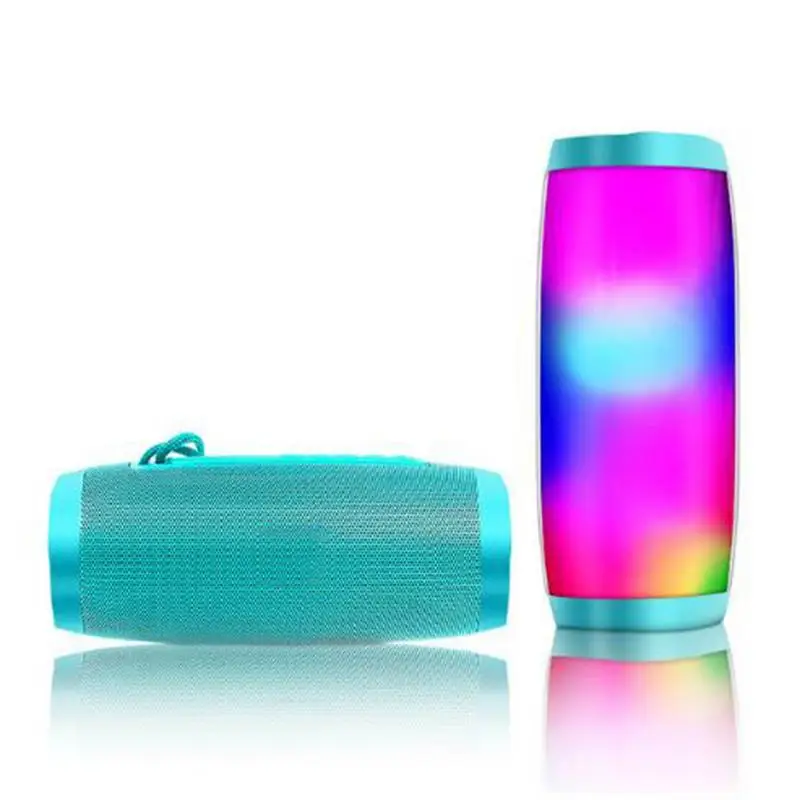 TG157 Led Flashing Light Wireless Speaker Portable With Rope Outdoor Loudspeaker 1200mah Fabric Subwoofer Fm Radio Speakers