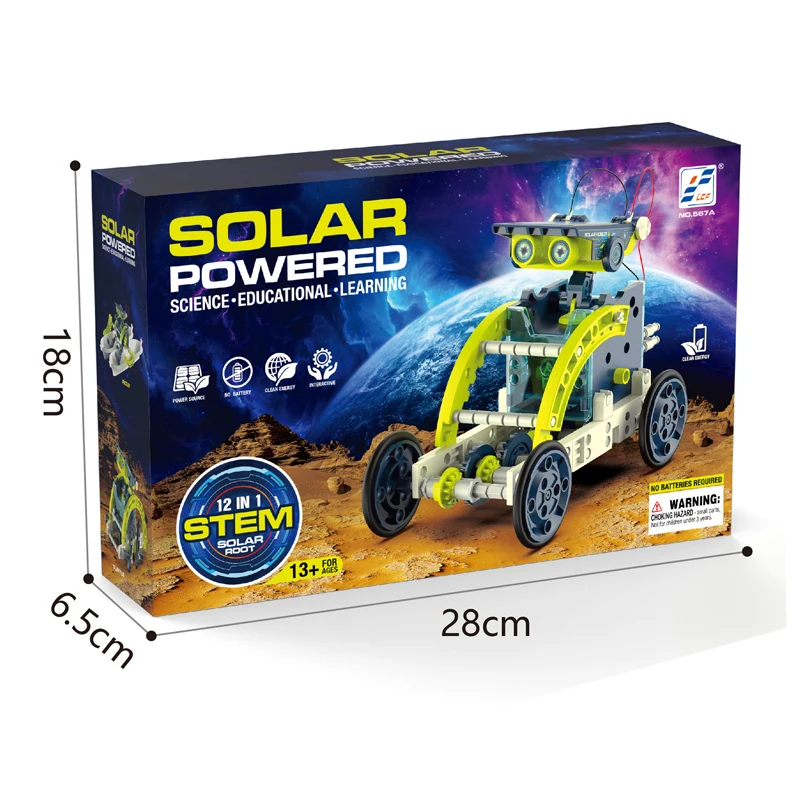12 в 1 игрушечный робот на солнечной батарее