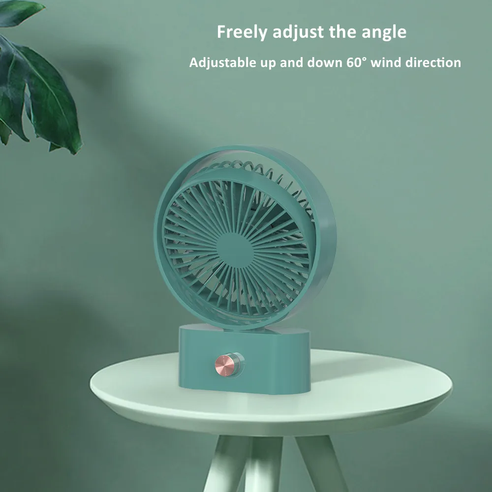 2000mAh Battery Portable Mini Fan Table Desktop Shaking Head USB Rechargeable Air Cooler Fan for Home Office Room