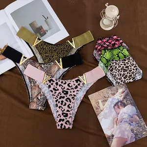 Sexy Ice Silk Thongs Women Ladies G-string Panties Lingerie Metal Style T-Back Underwear Bikini Seamless Underpants 0748