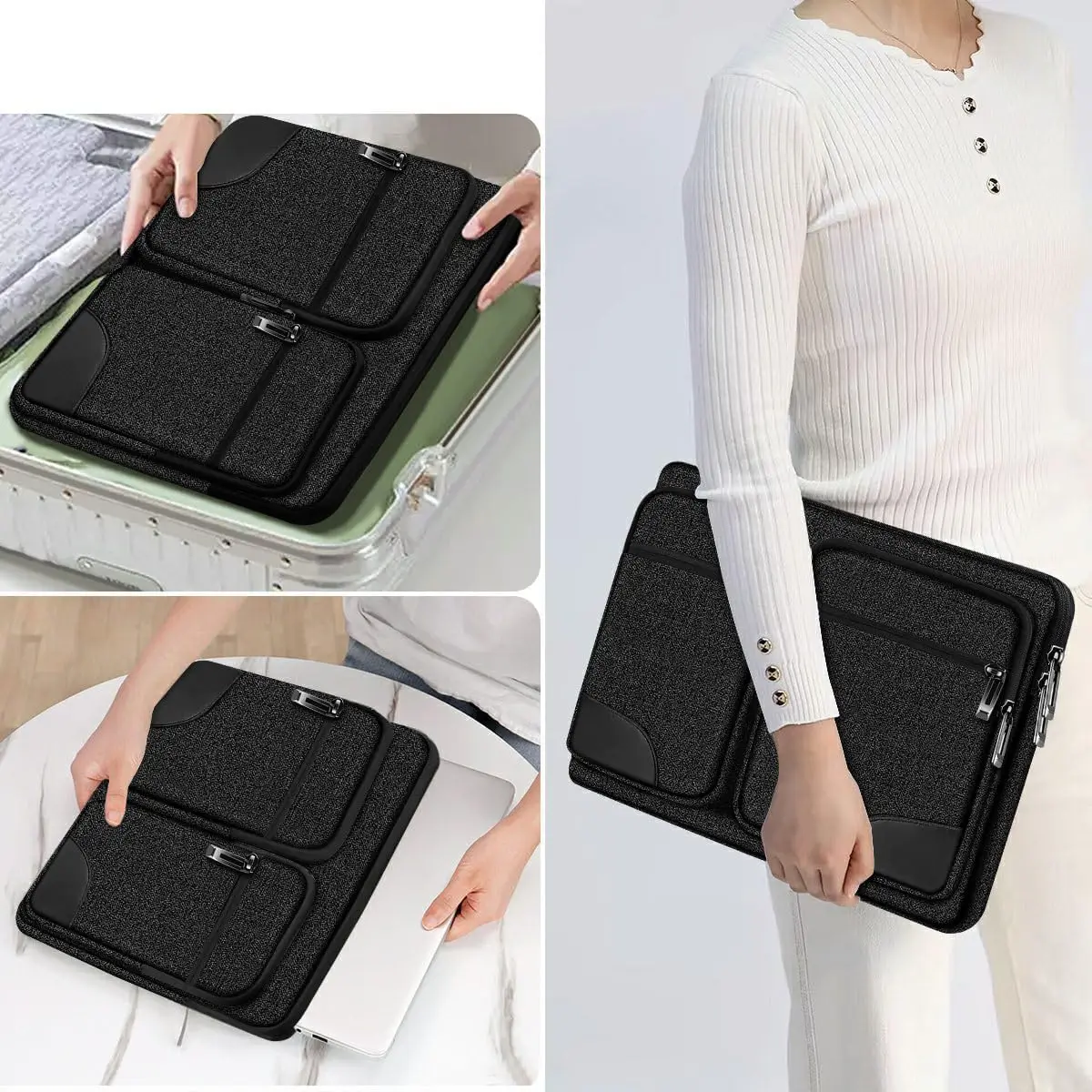 product laptop case 15 156 16 inches sleeve with 5 pockets laptop accessories easy carry and well organized pockets bags waterproof-29