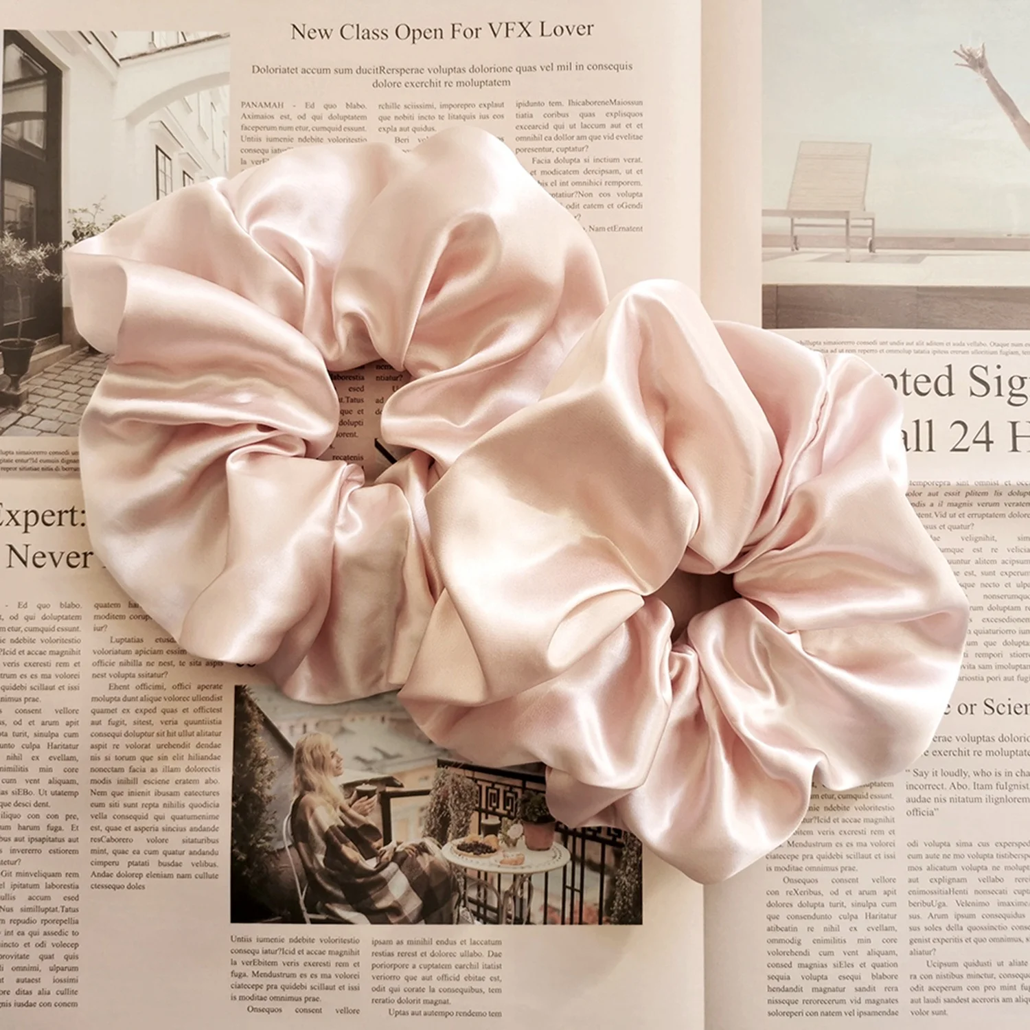 Роскошные высококачественные крупные резинки для волос из 19/22 шелка тутового шелкопряда Momme 16/100% оптом