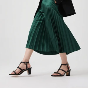 Factory Direct Fashionable Sexy Strap Sandal Tortoise Square Heel Medium Height Comfortable Summer Women's  Insole Open Back