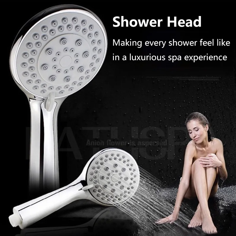 Cheap Shower Head 5 Spray Settings Large Panel Water-saving Nozzle 