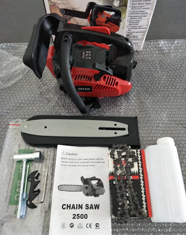 thumbnail image 2 of V-MODEST 25.4cc 1kW 12" Top Handle Gas Chainsaw - 2-Stroke One-Hand Mini Saw 2 of 4