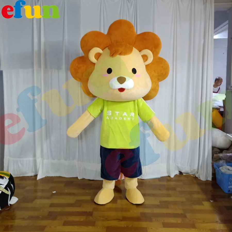 Efun MOQ 1 PC  Custom Make lion Mascot Costumes Cute Walking Cartoon Animal Costume for Party