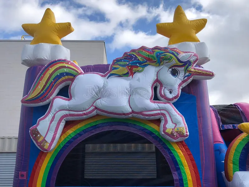 Rainbow Unicorn Theme Inflatable Fun Jump Bounce House Jumpy Castle for Kids