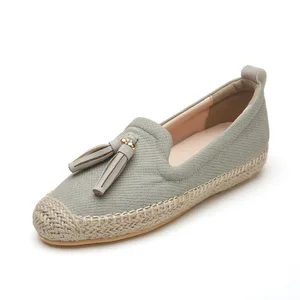 Women Raffia Weave Linen Plimsolls Loafers Hemp Rope Fisherman Flat Shoes Leisure Daily Life Casual Walking Wholesale