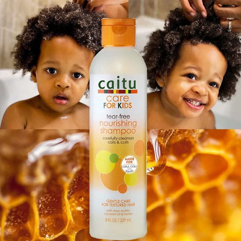 Caitu 237ml Care For Kids Curl Hair Shampoo Gently Cleanses Shea Butter