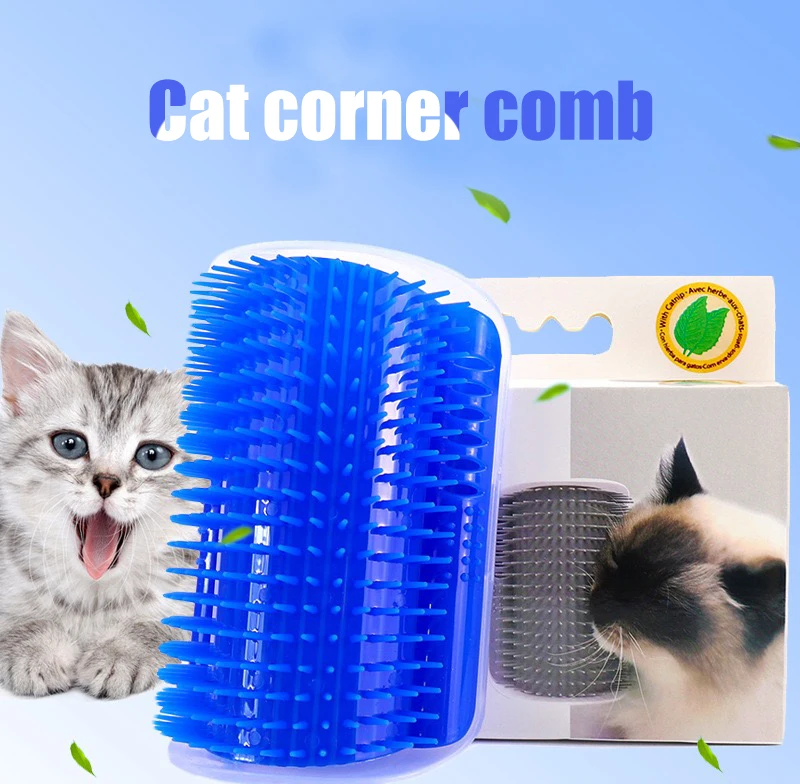New Arrived Comfortable Dog Massage Comb Wall Corner Cat Brush Pet Hair