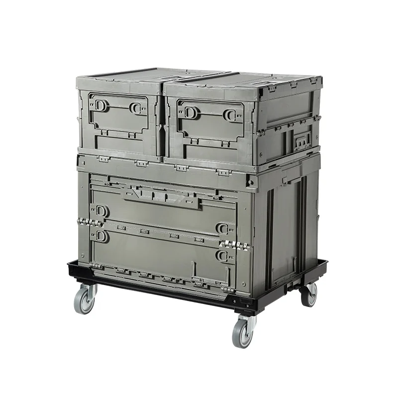 SHIMOYAMA Foldable Moveable Storage Box With Trolley for Outdoor Use Big Capacity