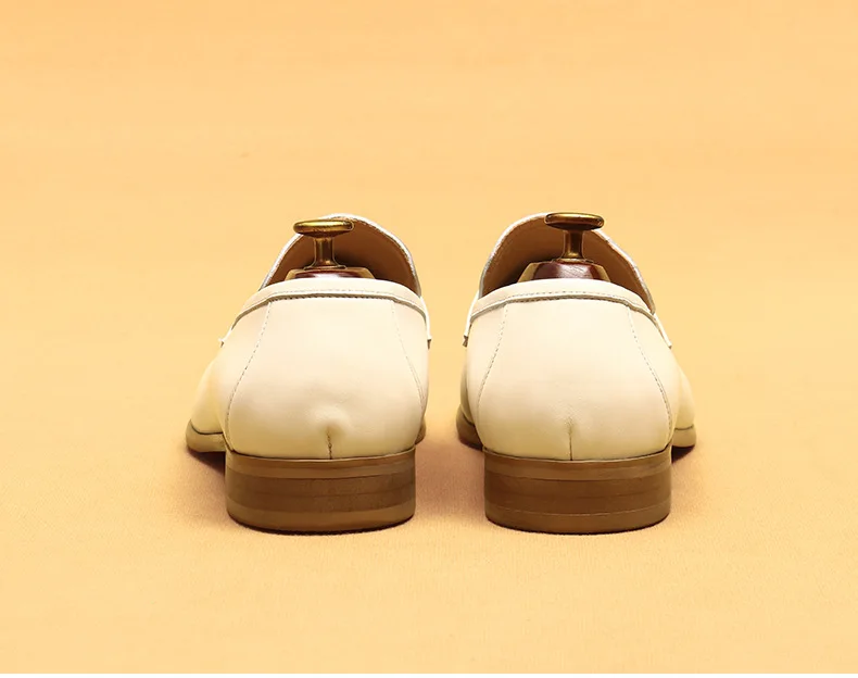 S0047x British Love Men's Fit Busy Business Leisure One Piece Men's Sweet Tied Wedding White Leather Shoes