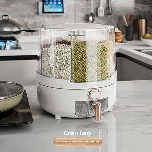 Plastic Insect-Proof Moisture-Proof Food-Grade Storage Bin Rice Container  for Kitchen Rotating Bin for Household