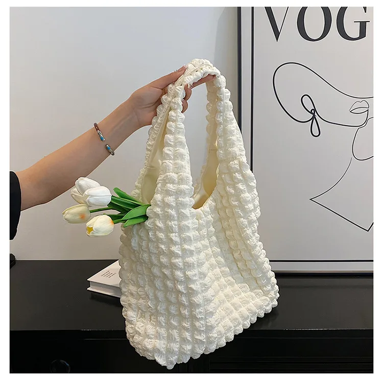 New Fashion Cloud Pleated Bubble Puff Women Shoulder Tote Bags for Women Ladies Girls