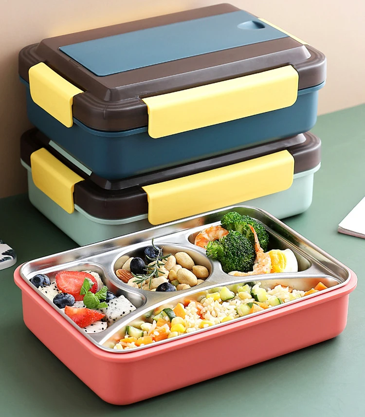 Modern Style Compartment Stainless Steel Lunch Box Food Student And ...