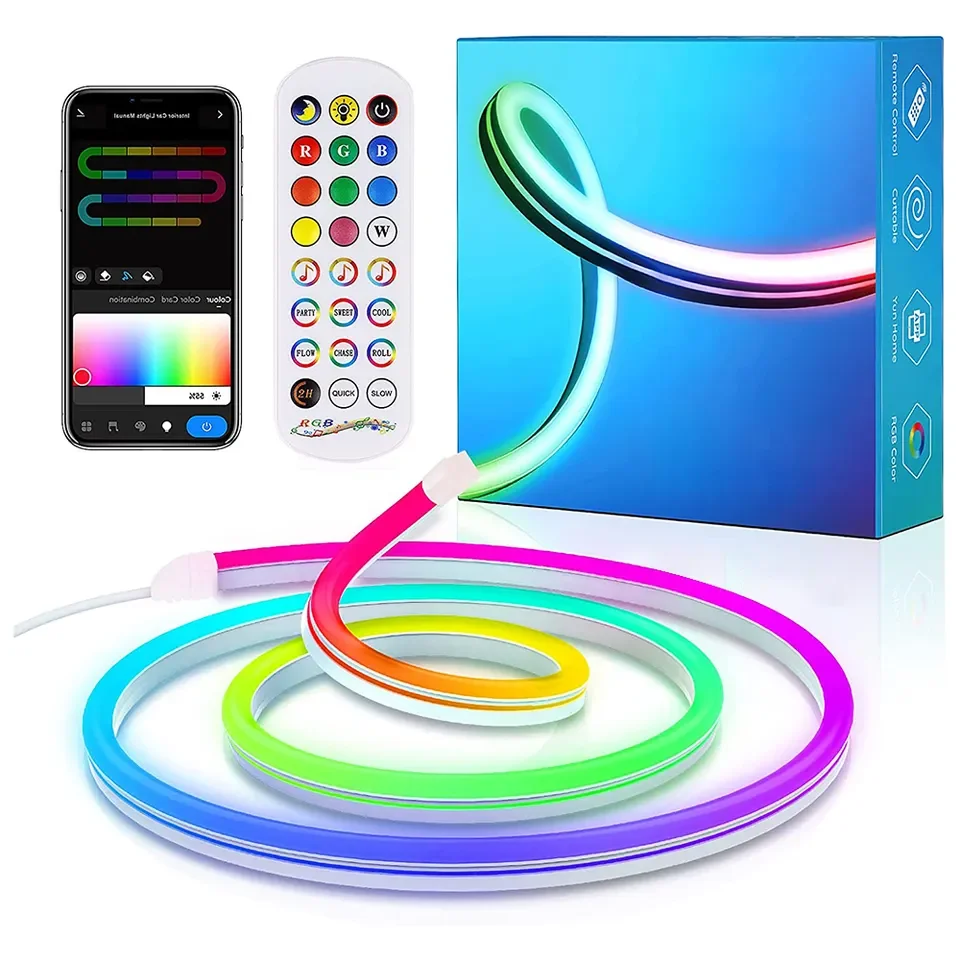 Wholesale Custom RGBIC Luces LED Rope Light Smart APP Control WIFI IP65 Waterproof Dream Color LED RGB Flexible Neon Light Strip