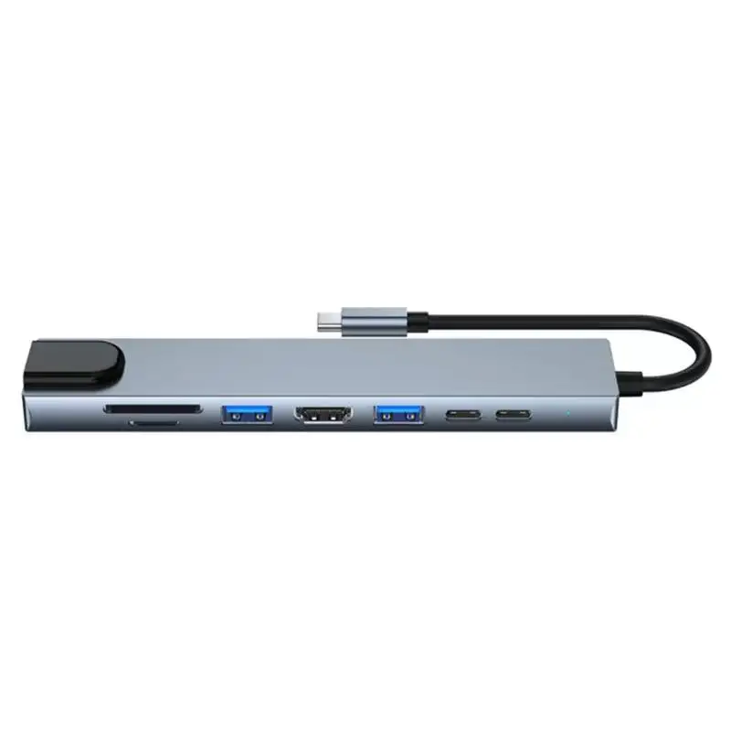 8 in 1 Type-C Hub with RJ45 LAN USB-C to HDTV SD/TF USB 3.0 & PD Docking Station Stock Available
