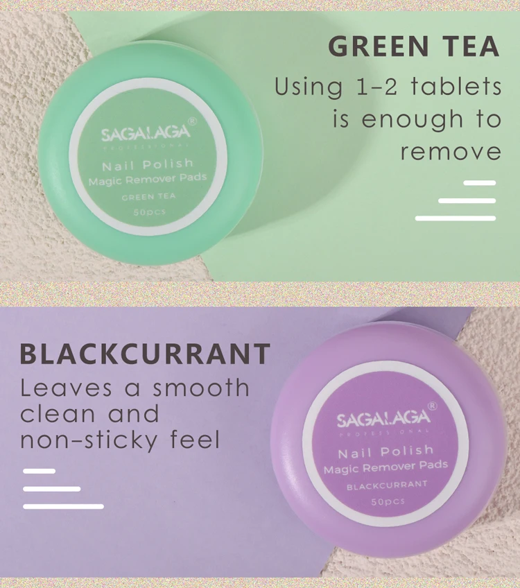 Sagalaga 50pcs Fruits Scents Gel Polish Remover Pads Foil Nail Art