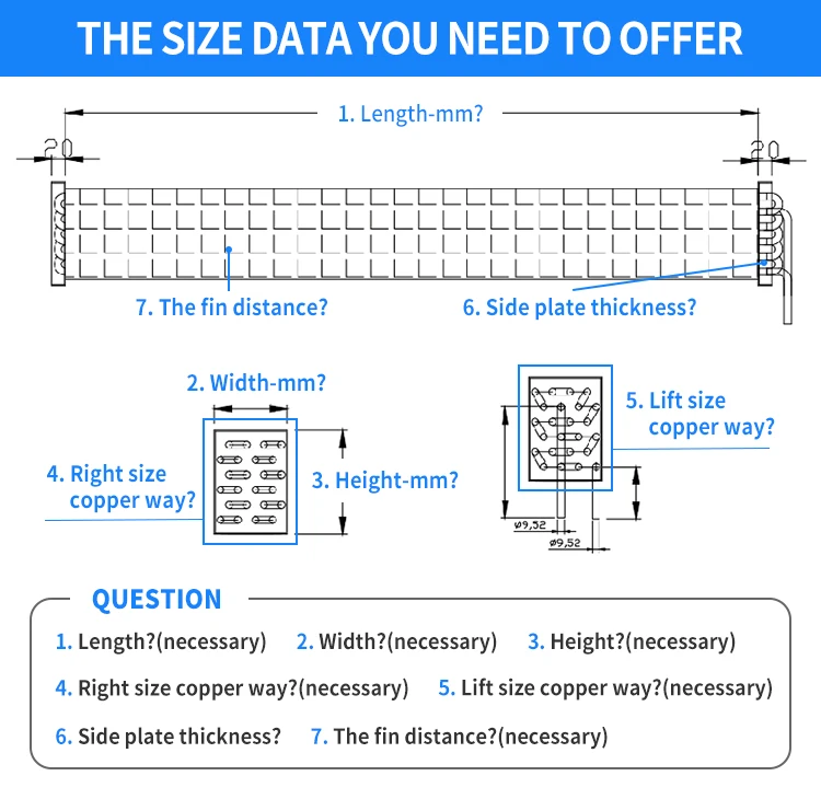 Air Cooled Refrigeration Aluminum Condenser Customized Size Air Cooling