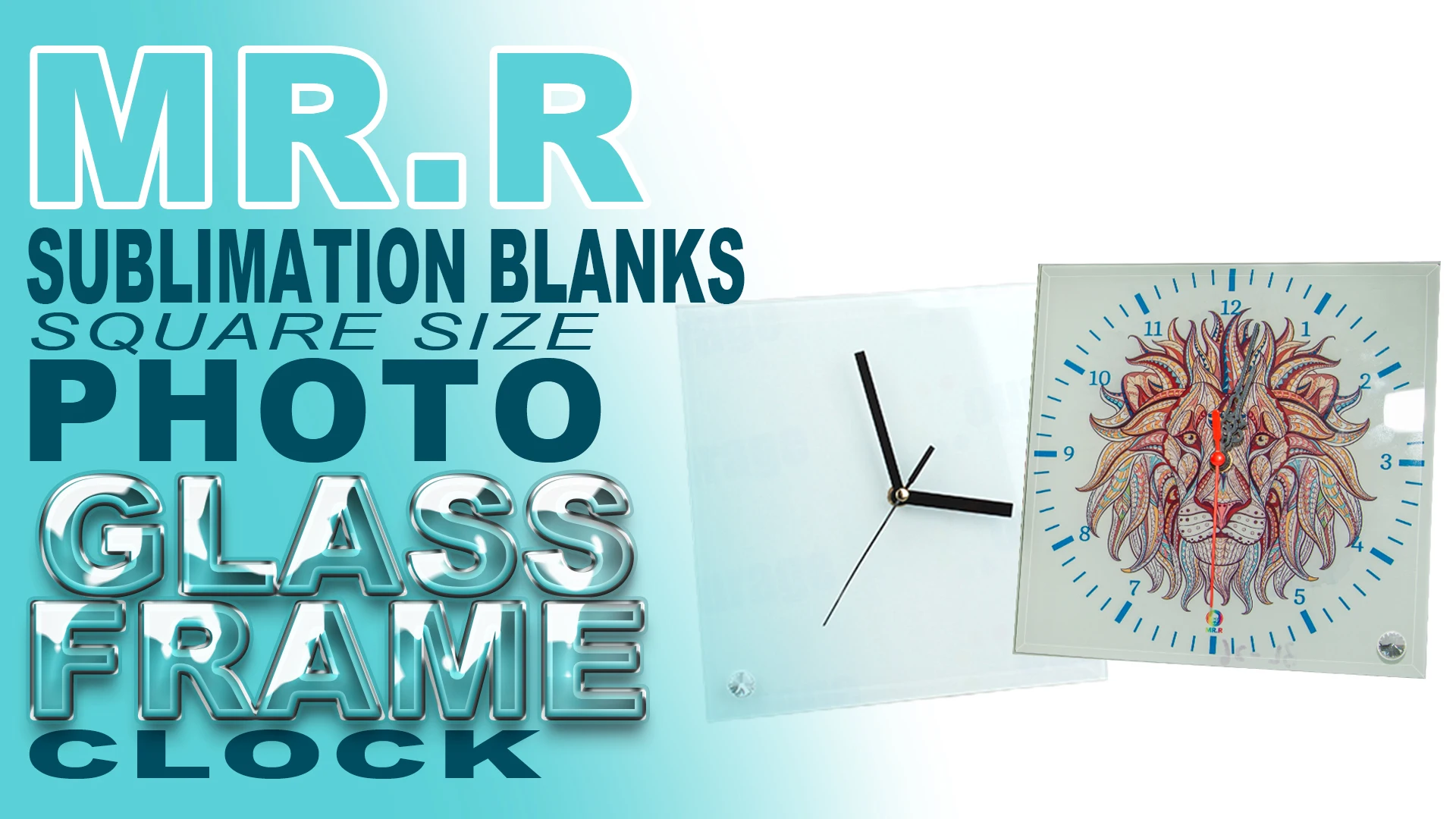 POVOKICI 20pcs Sublimation Blank Clock Glass Photo Frame 7.8 x 7.8 Picture Framed Wall Decor DIY Heat Transfer Press Printing