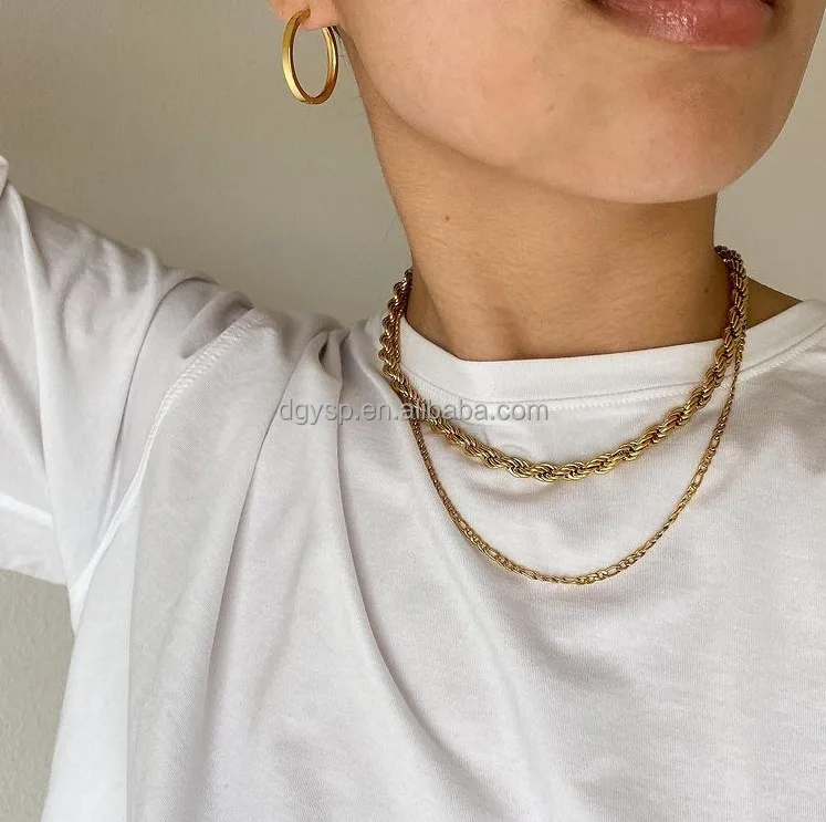 Inspire Jewelry Rope Chain Dainty 18k 