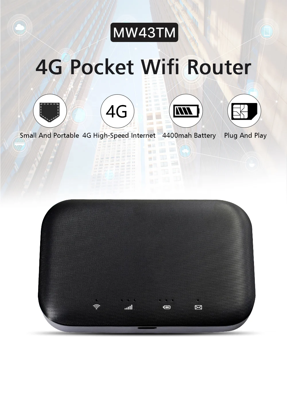 LINKZONE 2 Wi-Fi 4G LTE Hotspot MW43TM - 150mbps Speed