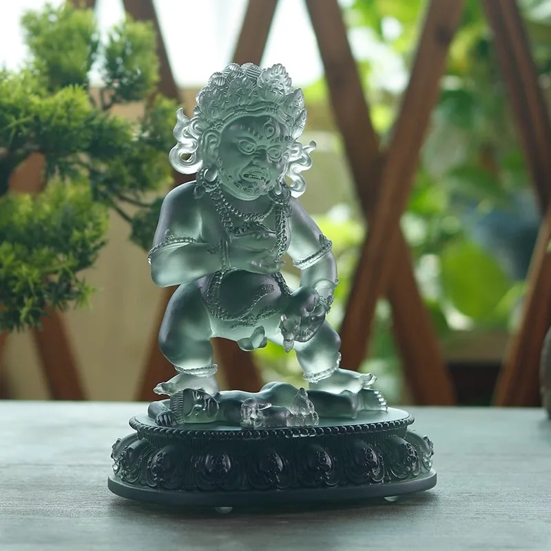 New 2024 God of Wealth with Five Surnames Glass Buddha Statue for Homes/temples