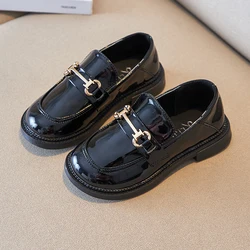Лоферы без шнуровки для мальчиков, Повседневная Классическая кожаная обувь для школы и детей, новый стиль