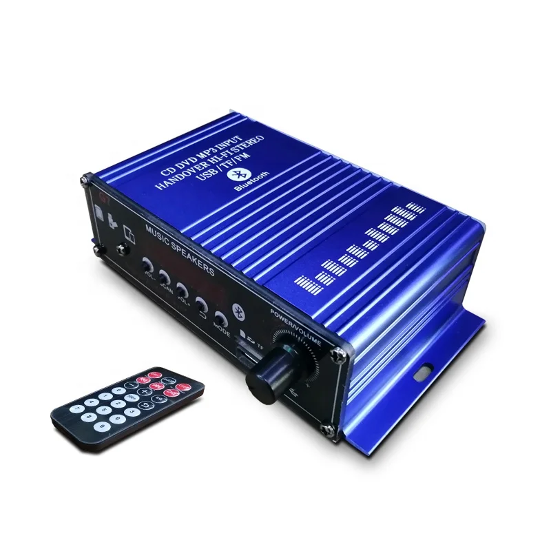 DC 12V HiFi Power Amplifier Mini Small Audio Digital Stereo Car FM AMP 2CH  Music
