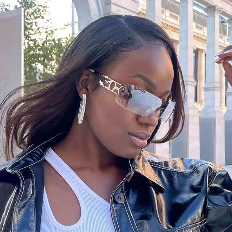 Retro Y2k One Piece Rimless Sunglasses - Fashion & Protection