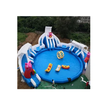 Guangzhou Factory Inflatable Swimming Pool With Slide Cheaper Price Blow Up Inflatable Water Slide Pool For Adult Kids