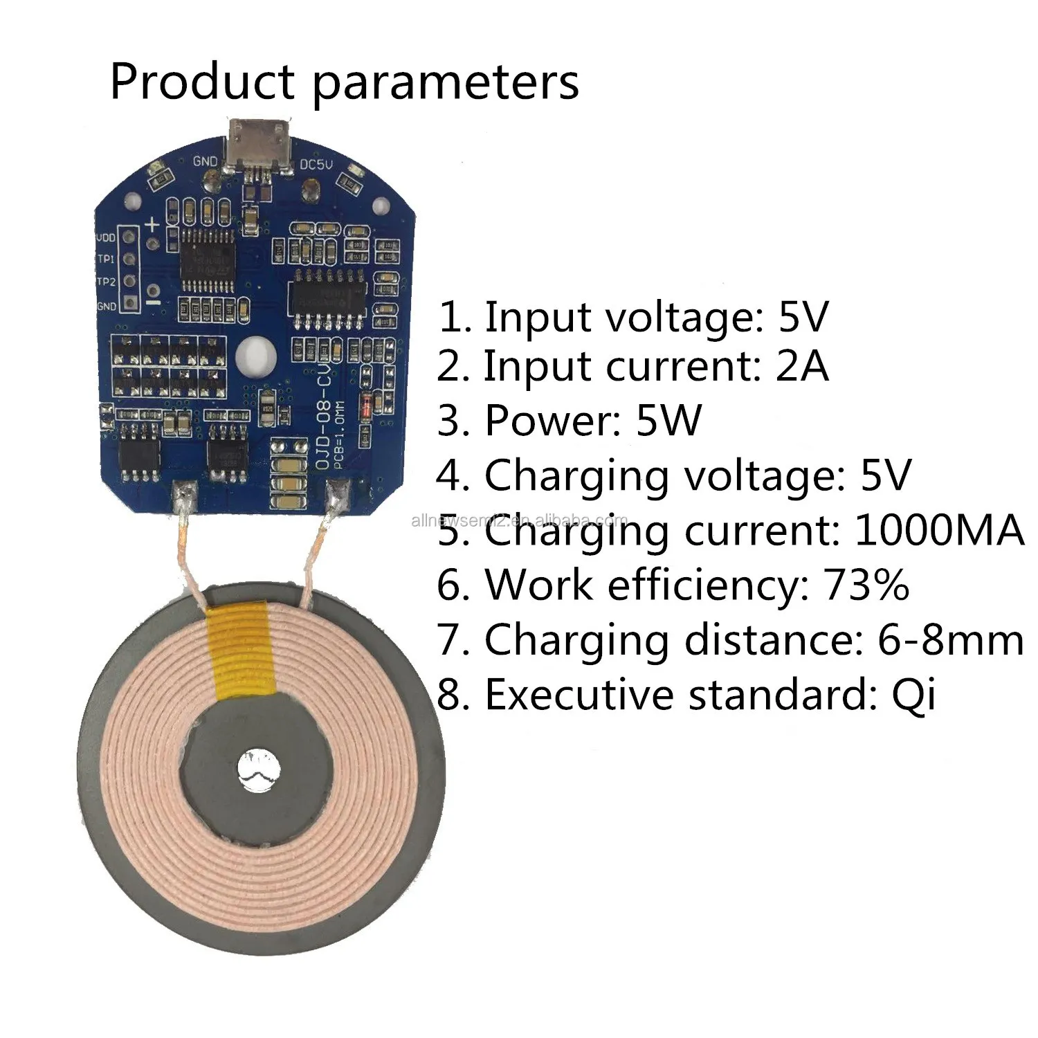 Hot Wireless charger motherboard transmitter Qi standard vehicle wireless charging PCBA version of the spot solution development