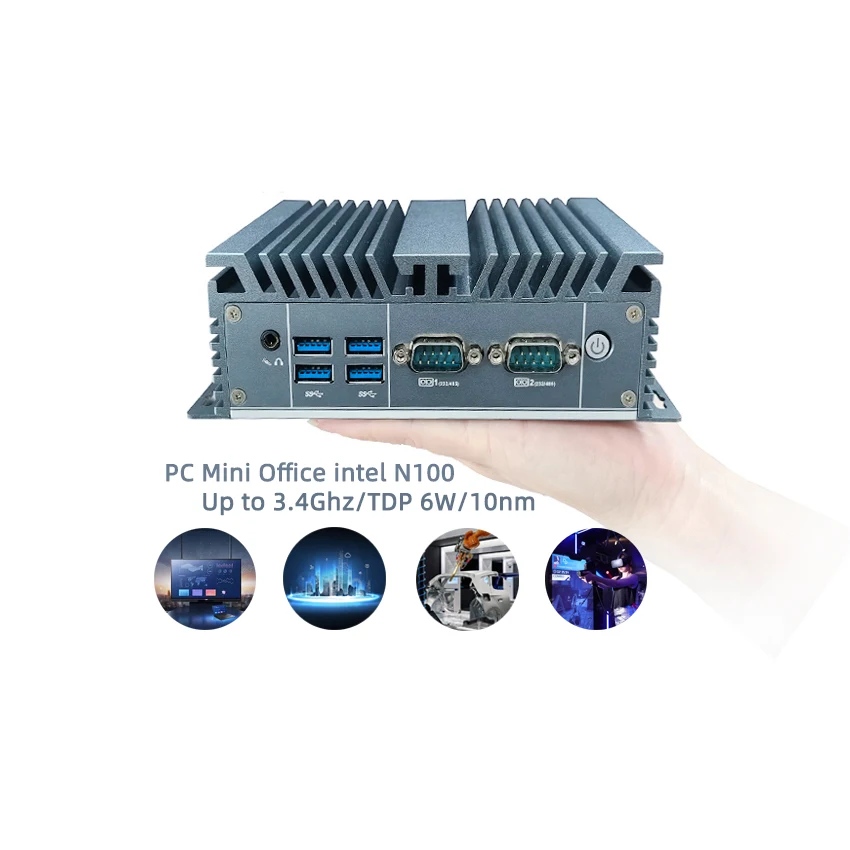 Cheap 12th Gen N300 N100 N200 Industrial Mini PC 2 LAN DDR5 16GB 便携式 Computer Host 3