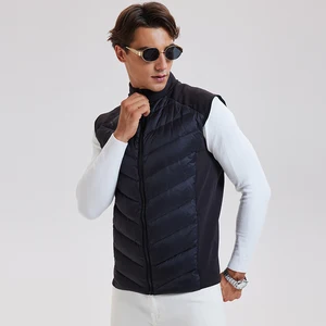 Wholesale Puffer Vest  Men's Stand Collar Duck Solid Color Breathable Waterproof for Winter