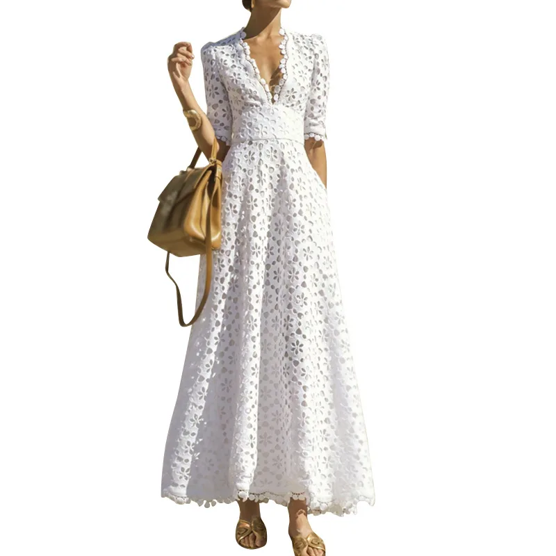 Alibaba.com: Trend D-003 White Lace Dress, 100% Cotton, Casual Style,  Breathable & Sustainable fabric. Customize your order today for in-stock  items with fast shipping.