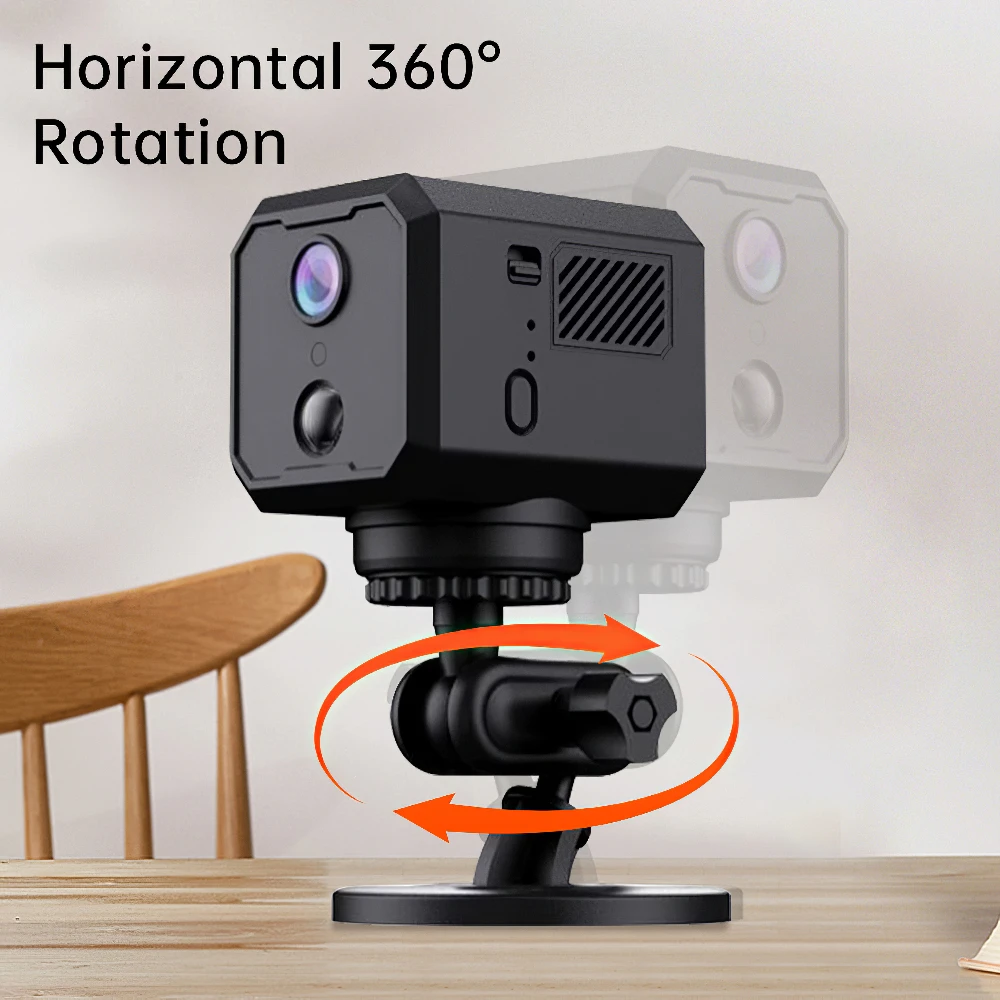 Tuya Wifi 5MP HD Auto-Rotating Mini Security Camera 2200mAh Low Power Motion Detection Two-Way Audio Easy Wide Angle PTZ