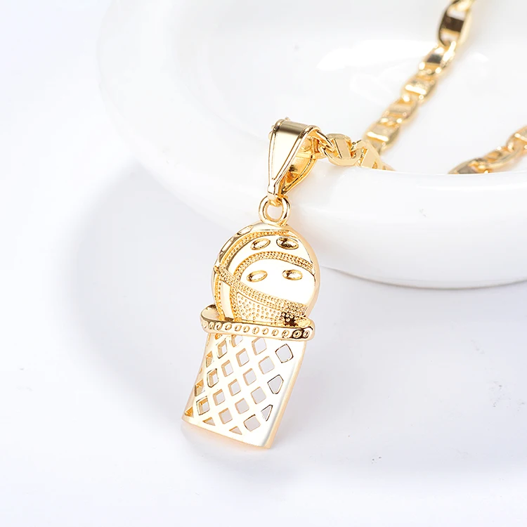 24k Gold Necklace Men Necklace Pendant 