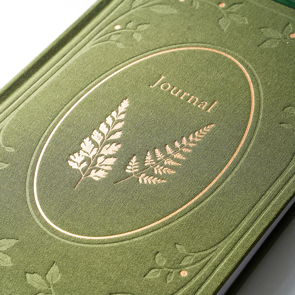 Custom Logo Gold Stamping Linen Cover Mindfulness Self Care Hardcover Daily Planner A5 Journal Notebook