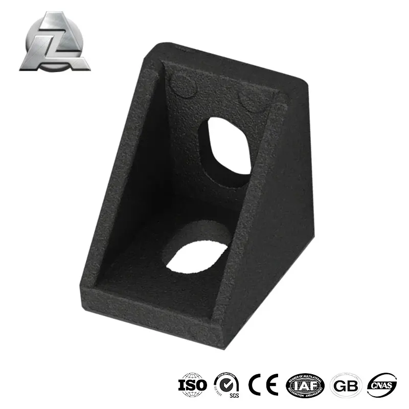 2020 Black Corner Bracket Fitting Angle L Connector Bracket Fastener for Aluminium Profile 20X20 V Slot 3D Printers Accessories