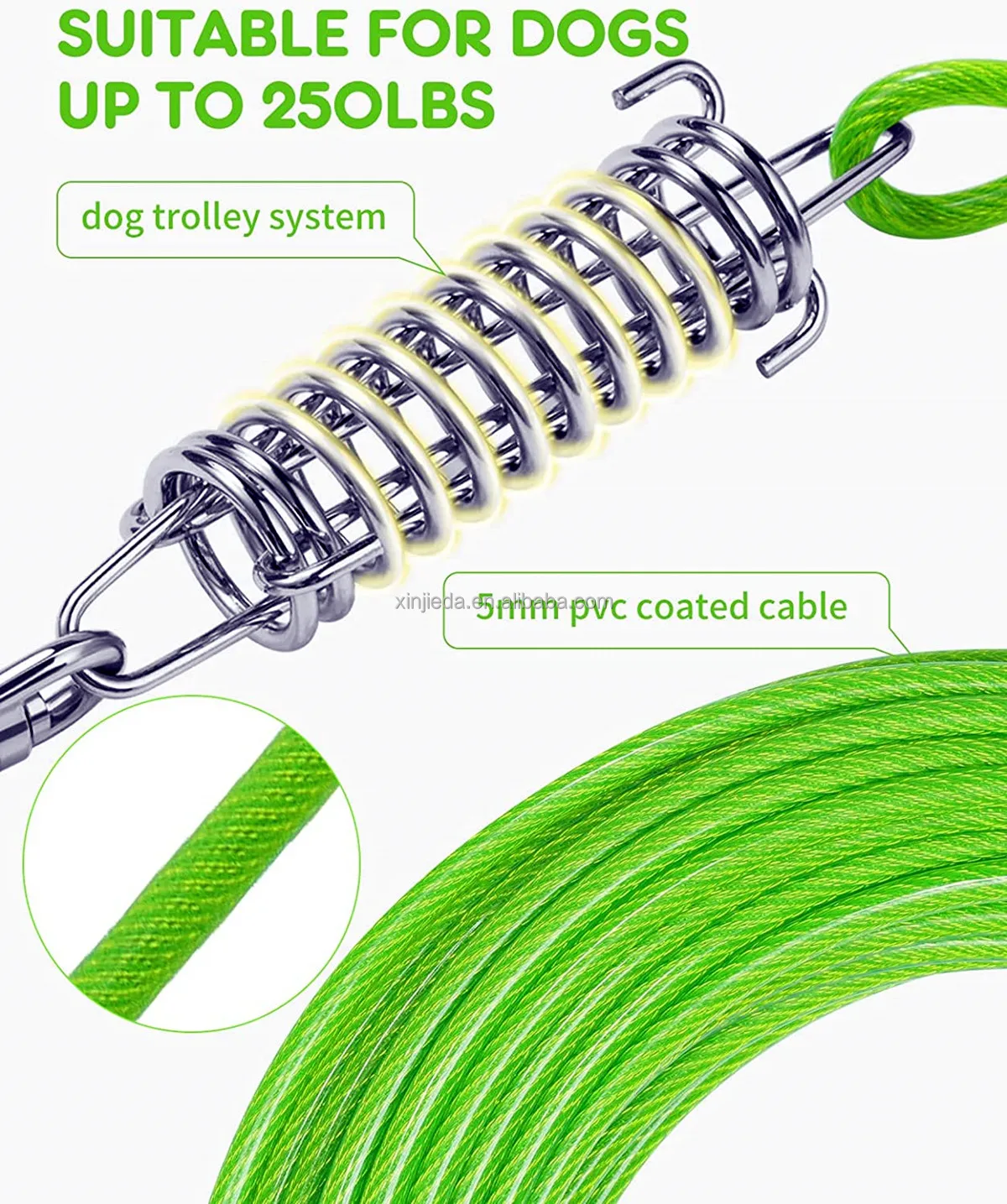 Manufacturer Custom Pet Wire Rope String 10' Dog Runner Cable