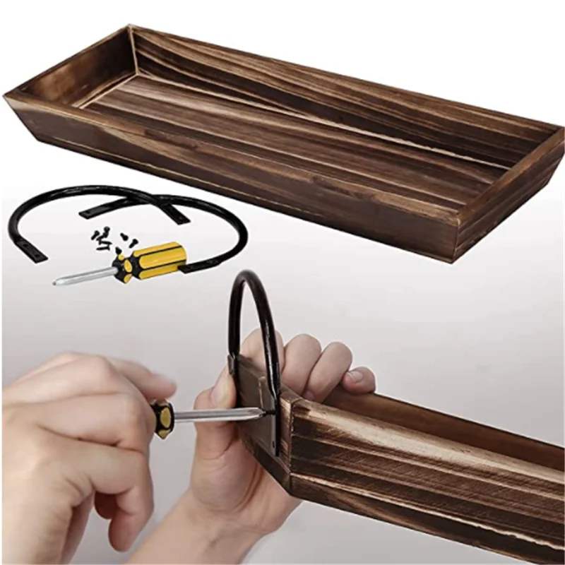 Vassoio Decorativo In Legno Con Corteccia Naturale - Rettangolare 38x11 Cm, Per Candele E Composizioni - 5