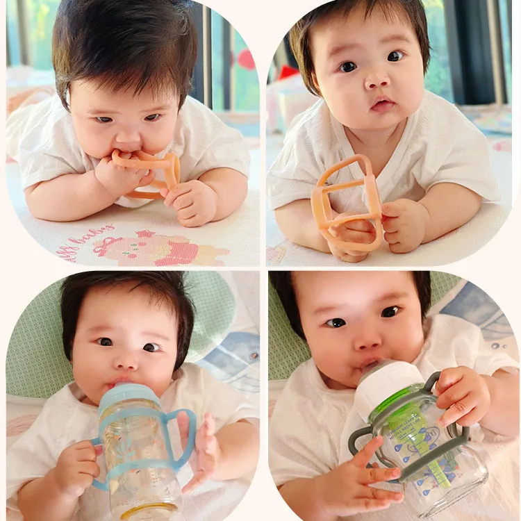 Food Grade Silicone Handle For Feeding Bottle Adjustable Baby Milk