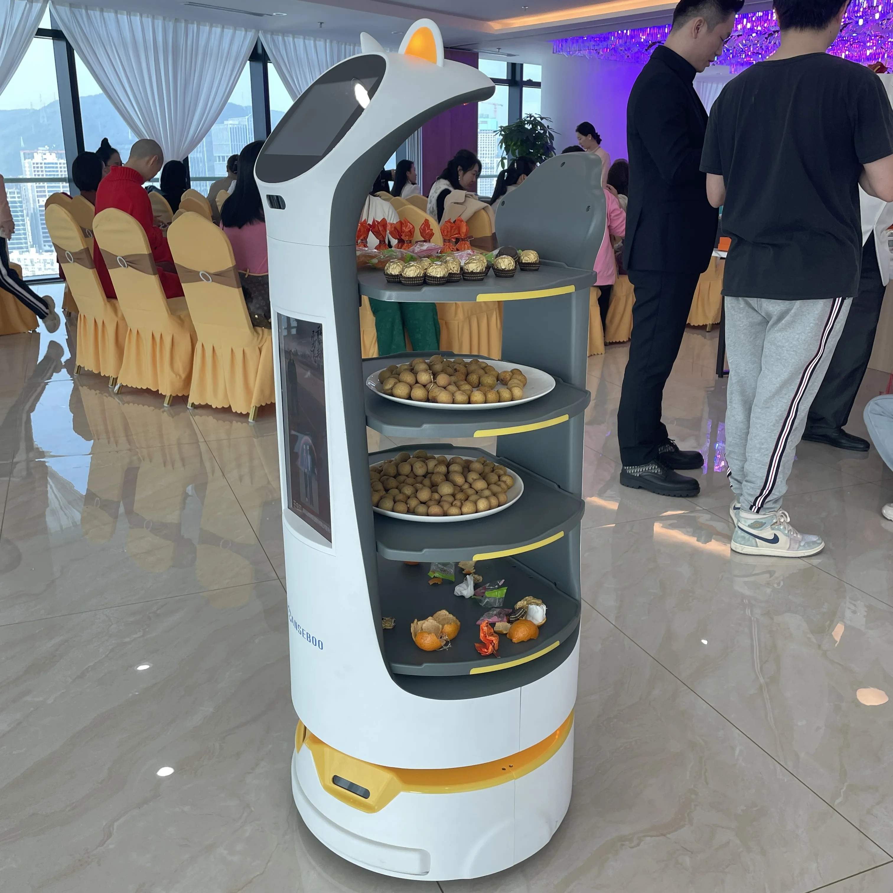 Anseboo Electric Food Delivery Vehicle Robot Restaurant Waiter Service Robot for Restaurant Coffee Shop Hotel and Fast Food Shop