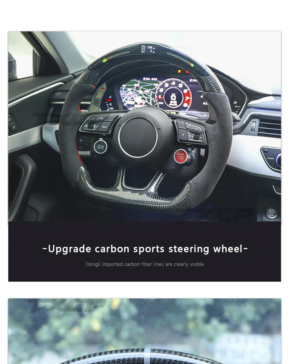 Fit for Audi A3 A4 B9 A5 RS3 RS4 RS5 S3 S4 S5  LED Complete Carbon Fiber Steering Wheel