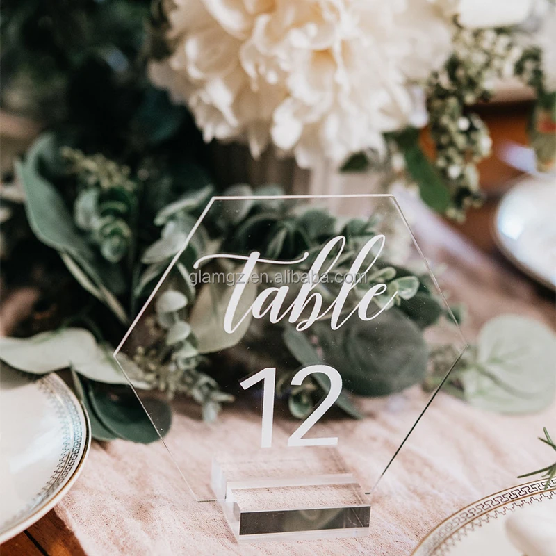 Arch Round Top Clear One Side Frosted Wedding Table Number Hotel Sign ...