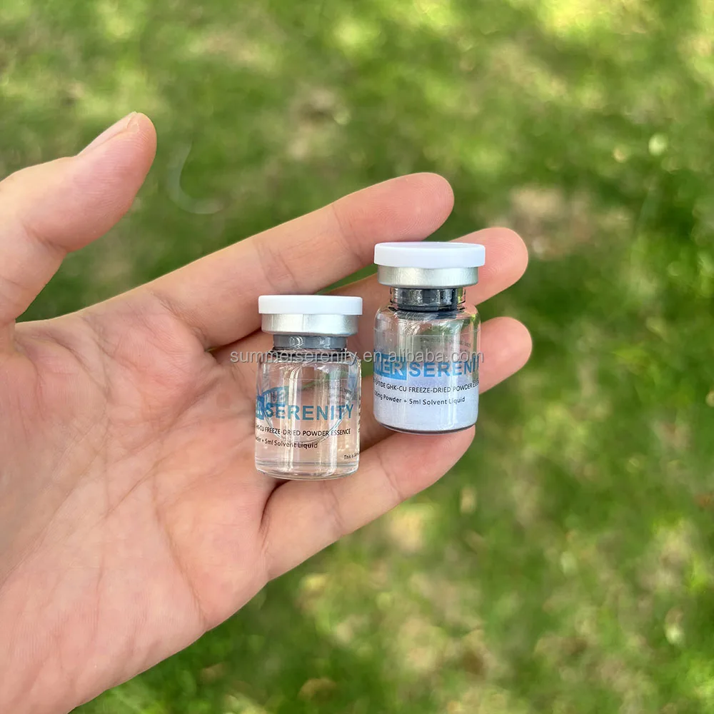 5ml GHK-Cu Blue Copper Peptide Freeze Dried Powder Skin Essence Acne  Treatment Skin Repair Anti-aging Peptide Powder Wholesale